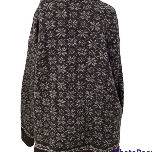 Snowflake Print Zippered Sweater size XL - Picture 4 of 6